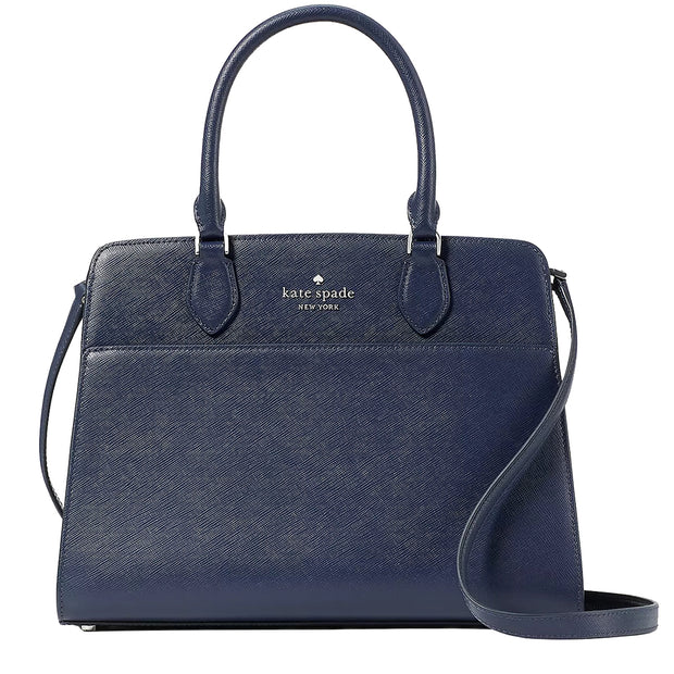 Buy Kate Spade Madison Saffiano Leather Medium Satchel Bag In Parisan Navy kc436 Online in Singapore | PinkOrchard.com
