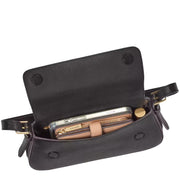 Interior View of Kate Spade Madison Saffiano Leather Small Flap Shoulder Bag - Black KK952