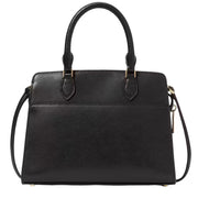 Back View of Kate Spade Madison Saffiano Leather Small Satchel Bag in Black kc437