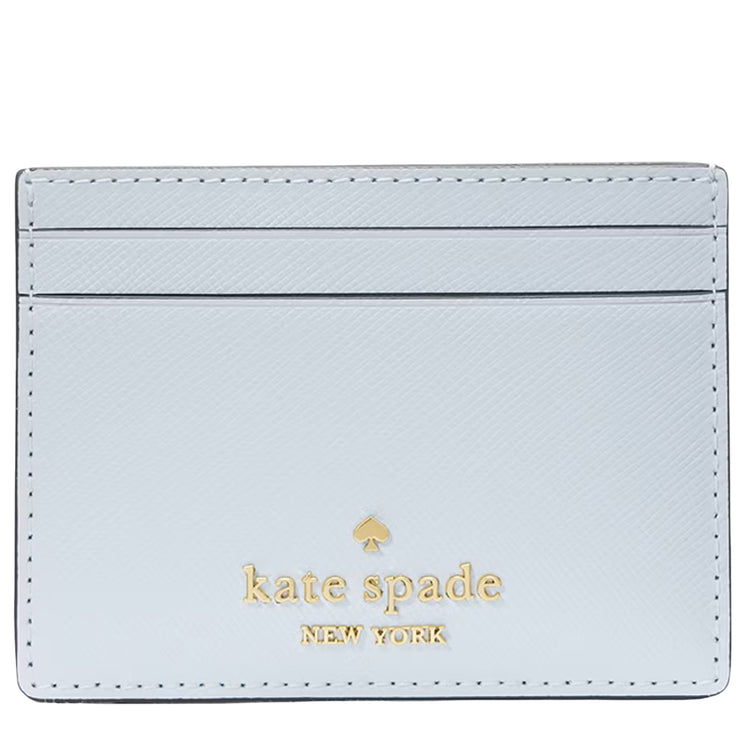 Front View of Kate Spade Madison Small Slim Card Holder - Watercolor Blue KI368