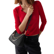 Model Wearing Kate Spade Margot Nylon Convertible Crossbody Bag - Black KN256