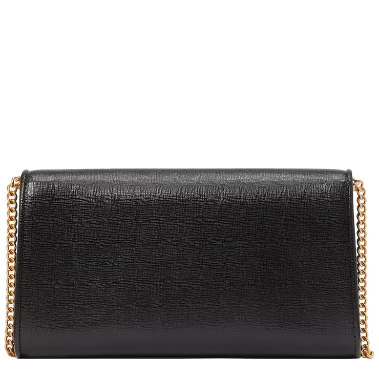 Back View of Kate Spade Morgan Bow Embellished Envelope Flap Crossbody Bag - Black KF927