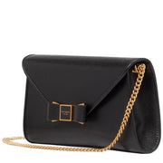 Side View of Kate Spade Morgan Bow Embellished Envelope Flap Crossbody Bag - Black KF927