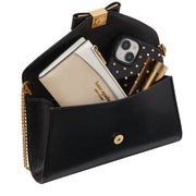 Interior View of Kate Spade Morgan Bow Embellished Envelope Flap Crossbody Bag - Black KF927