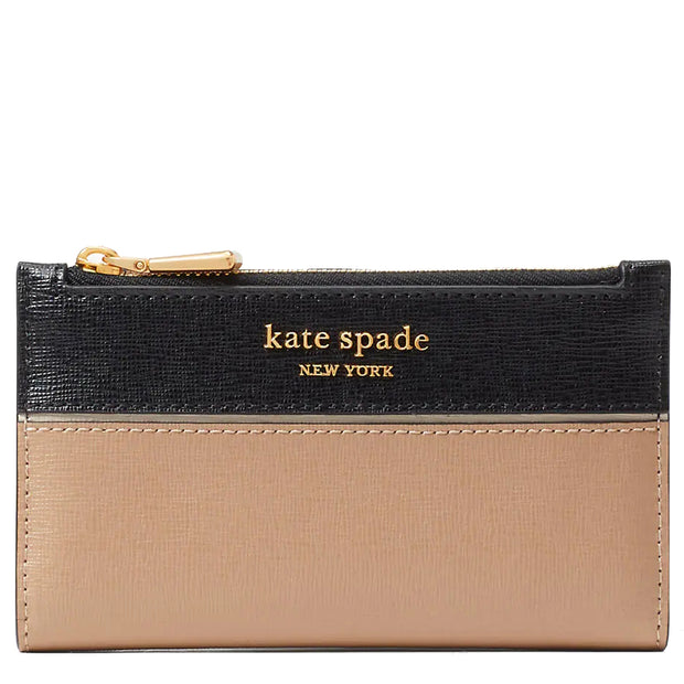 Kate Spade Morgan Colorblocked Small Slim Bifold Wallet in Cafe Mocha Multi k8956