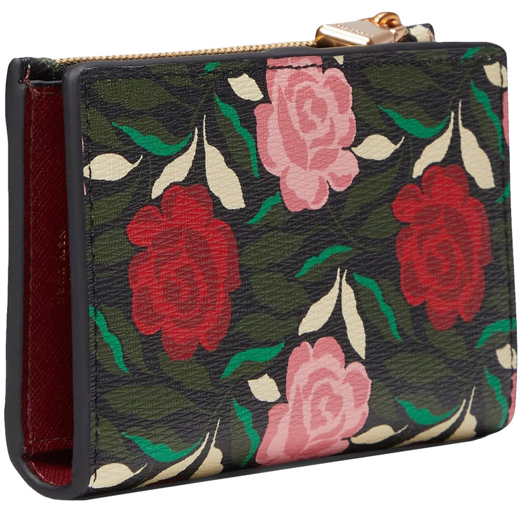 Kate Spade Morgan Rose Garden Small Slim Bifold Wallet in Black Multi k9240