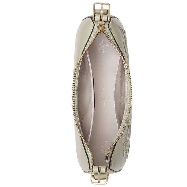 Interior View of Kate Spade Nova Floral Applique Crescent Shoulder Bag - Sage Bundle KL938