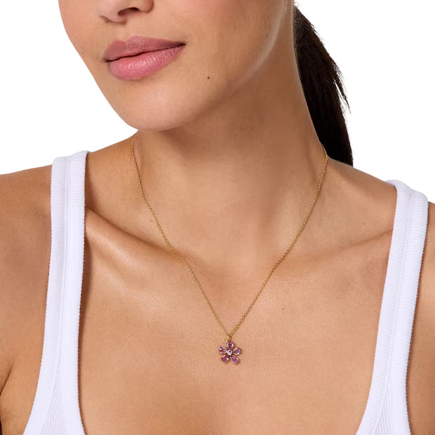 Model Wearing Kate Spade Paradise Mini Pendant Necklace - Multi KL455