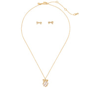 Buy Kate Spade Pave Present Pendant Necklace And Studs Earrings Boxed Set in Clear/Gold KJ992 Online in Singapore | PinkOrchard.com