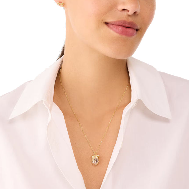 Buy Kate Spade Pave Present Pendant Necklace And Studs Earrings Boxed Set in Clear/Gold KJ992 Online in Singapore | PinkOrchard.com