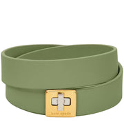 Front View of Kate Spade Phoebe Leather Double Wrap Bracelet - Cedar Stand KL499