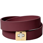 Front View of Kate Spade Phoebe Leather Double Wrap Bracelet - Dark Merlot KL499