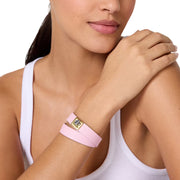 Model Wearing Kate Spade Phoebe Leather Double Wrap Bracelet - Pink KL499