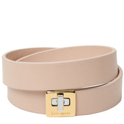 Front View of Kate Spade Phoebe Leather Double Wrap Bracelet - Tan KL499