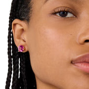 Model Wearing Kate Spade Rise And Shine Studs Earrings - Fuchsia KL121