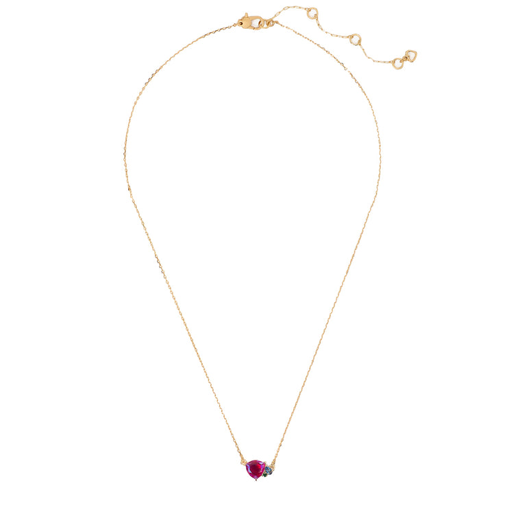 Full Front View of Kate Spade Shine Me Up Pendant Necklace in Red Multi KJ393