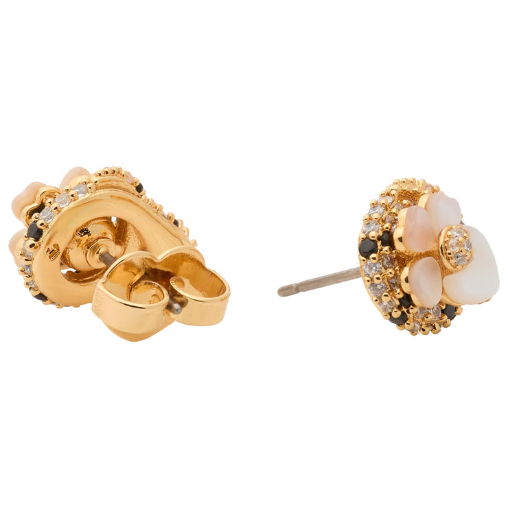 Side & Back View of Kate Spade Shining Snake Studs Earrings in Clear Multi KK640