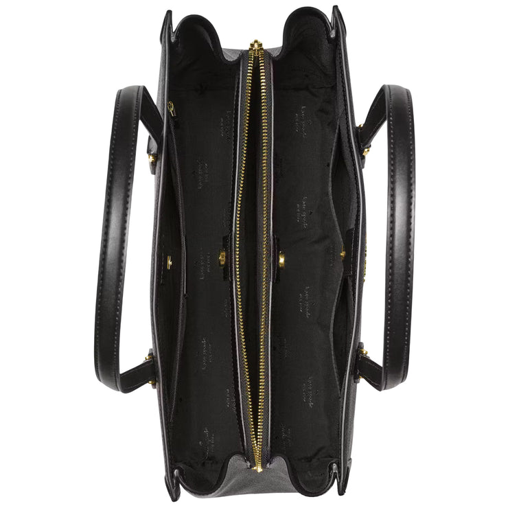 Interior View of Kate Spade Signature Spade Flower East West Large Laptop Tote Bag - Black KI791