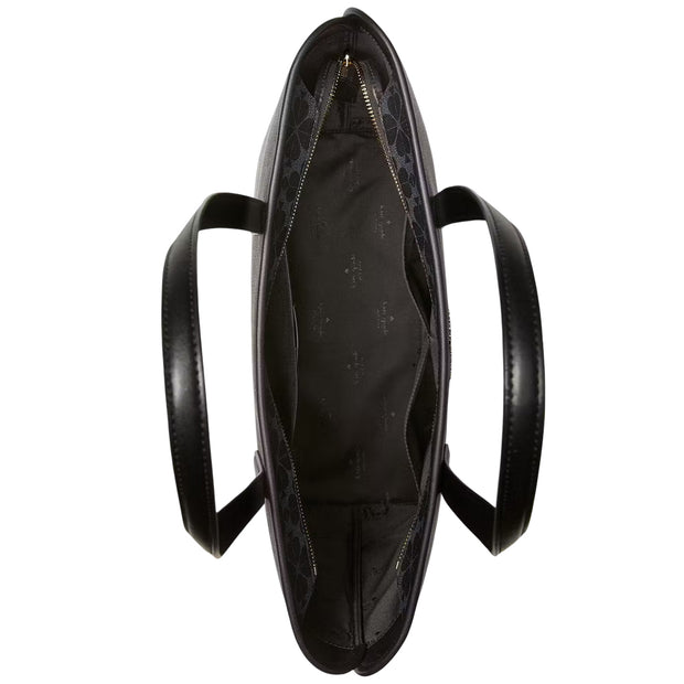 Interior View of Kate Spade Signature Spade Flower Large Tote Bag - Black KG086