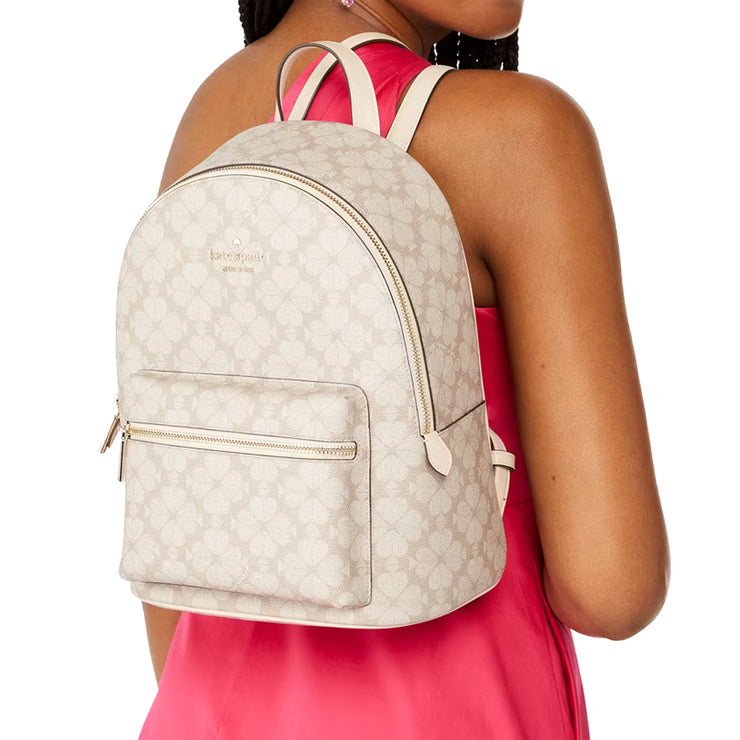 Buy Kate Spade Signature Spade Flower Medium Backpack Bag in Dark Beige Multi KG482 Online in