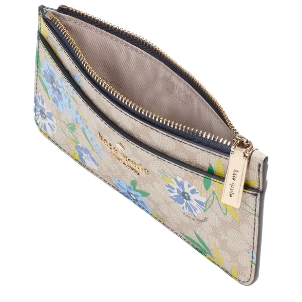 Interior View of Kate Spade Spade Flower Floral Large Slim Card Holder - Blazer Blue Multi KK913