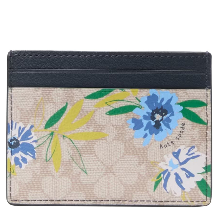 Buy Kate Spade Spade Flower Floral Small Slim Card Holder in Blazer Blue Multi KK914 Online in Singapore | PinkOrchard.com