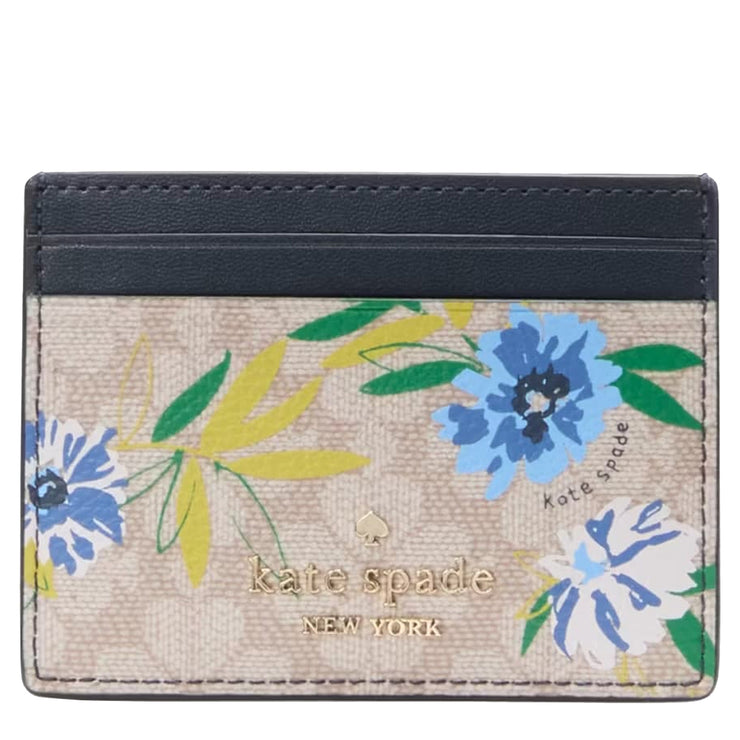 Buy Kate Spade Spade Flower Floral Small Slim Card Holder in Blazer Blue Multi KK914 Online in Singapore | PinkOrchard.com