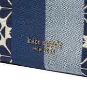 Kate Spade Spade Flower Jacquard Stripe Sam Small Convertible Shoulder Bag in Blue Multicolor k9033
