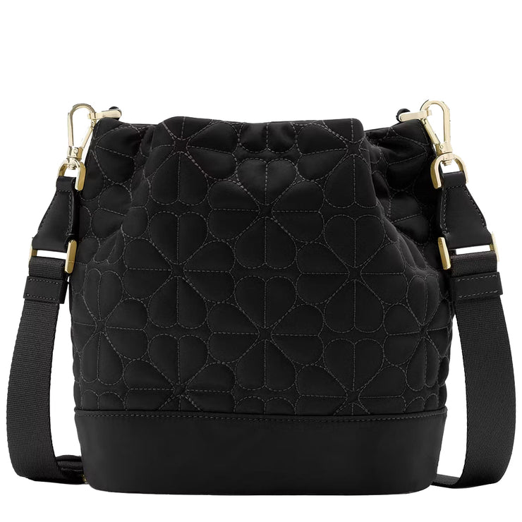 Buy Kate Spade Flower Quilted Fabric Bucket Bag in Black KK076 Online in Singapore | PinkOrchard.com