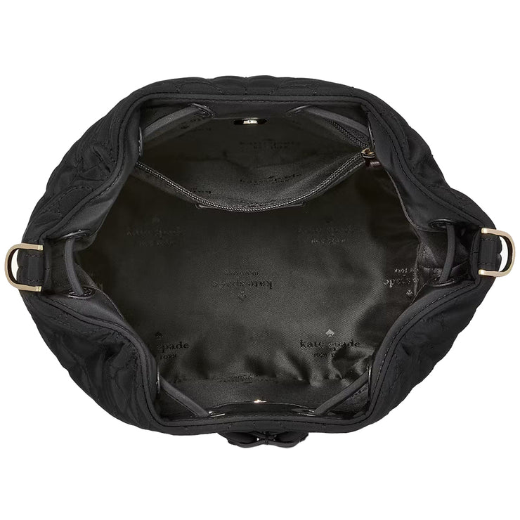 Buy Kate Spade Flower Quilted Fabric Bucket Bag in Black KK076 Online in Singapore | PinkOrchard.com