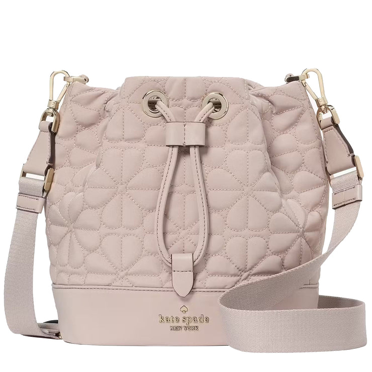Buy Kate Spade Flower Quilted Fabric Bucket Bag in Cozy Grey KK076 Online in Singapore | PinkOrchard.com