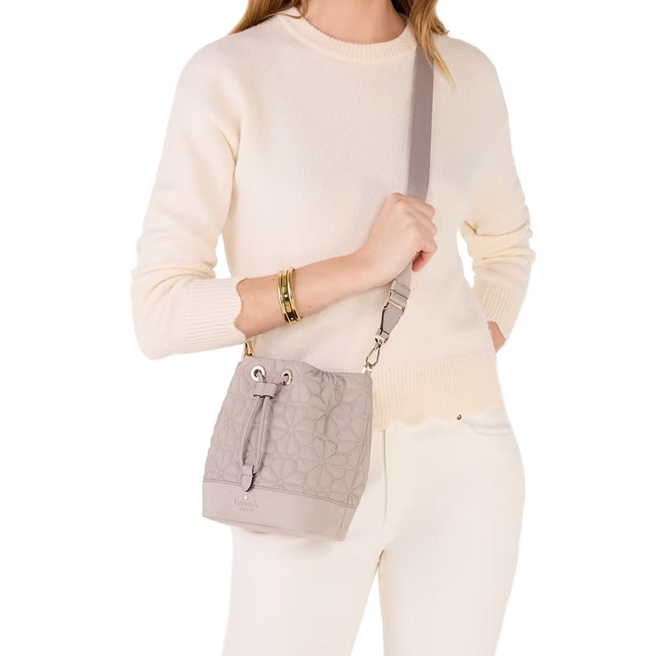 Buy Kate Spade Flower Quilted Fabric Bucket Bag in Cozy Grey KK076 Online in Singapore | PinkOrchard.com