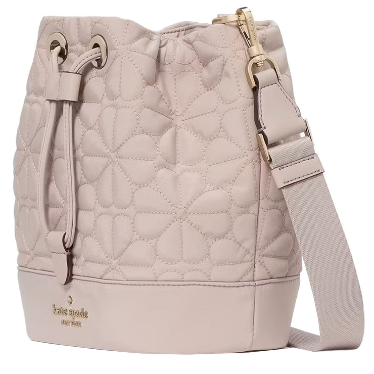 Buy Kate Spade Flower Quilted Fabric Bucket Bag in Cozy Grey KK076 Online in Singapore | PinkOrchard.com