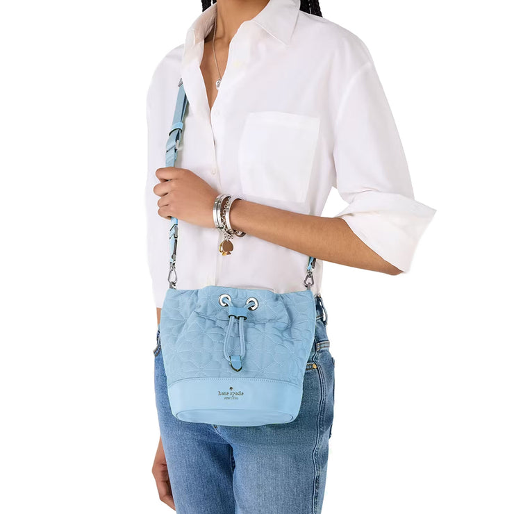 Buy Kate Spade Flower Quilted Fabric Bucket Bag in Montauk Blue KK076 Online in Singapore | PinkOrchard.com