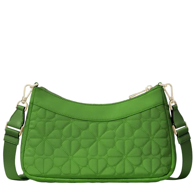 Back View of Kate Spade Spade Flower Quilted Fabric Convertible Crossbody Bag - KS Green KK077