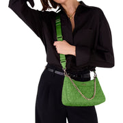 Model Wearing Kate Spade Spade Flower Quilted Fabric Convertible Crossbody Bag - KS Green KK077