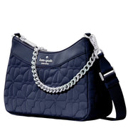 Side View of Kate Spade Spade Flower Quilted Fabric Convertible Crossbody Bag - Parisian Navy KK077
