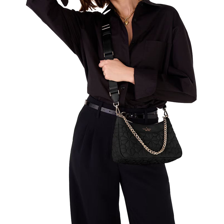 Buy Kate Spade Flower Quilted Fabric Convertible Crossbody Bag in Black KK077 Online in Singapore | PinkOrchard.com