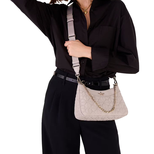 Buy Kate Spade Spade Flower Quilted Fabric Convertible Crossbody Bag in Cozy Grey KK077 Online in Singapore | PinkOrchard.com