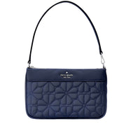 Front View of Kate Spade Spade Flower Quilted Fabric Convertible Wristlet Bag - Parisian Blue KK255