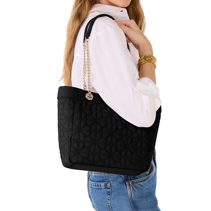 Buy Kate Spade Flower Quilted Fabric Medium Tote Bag in Black KK156 Online in Singapore | PinkOrchard.com