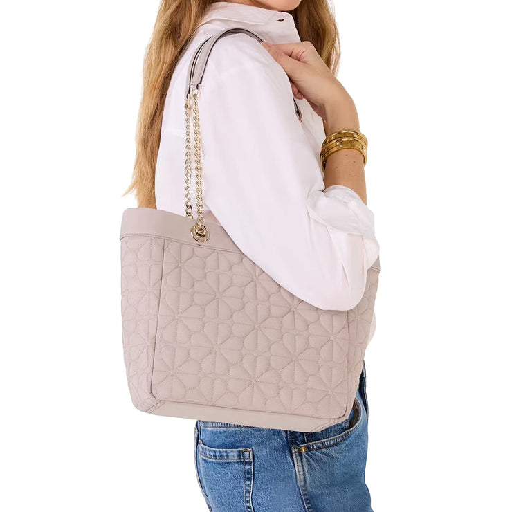 Buy Kate Spade Flower Quilted Fabric Medium Tote Bag in Cozy Grey KK156 Online in Singapore | PinkOrchard.com