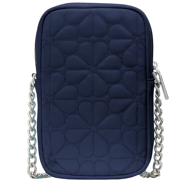 Back View of Kate Spade Spade Flower Quilted Fabric Phone Crossbody Bag - Parisian Navy KK898