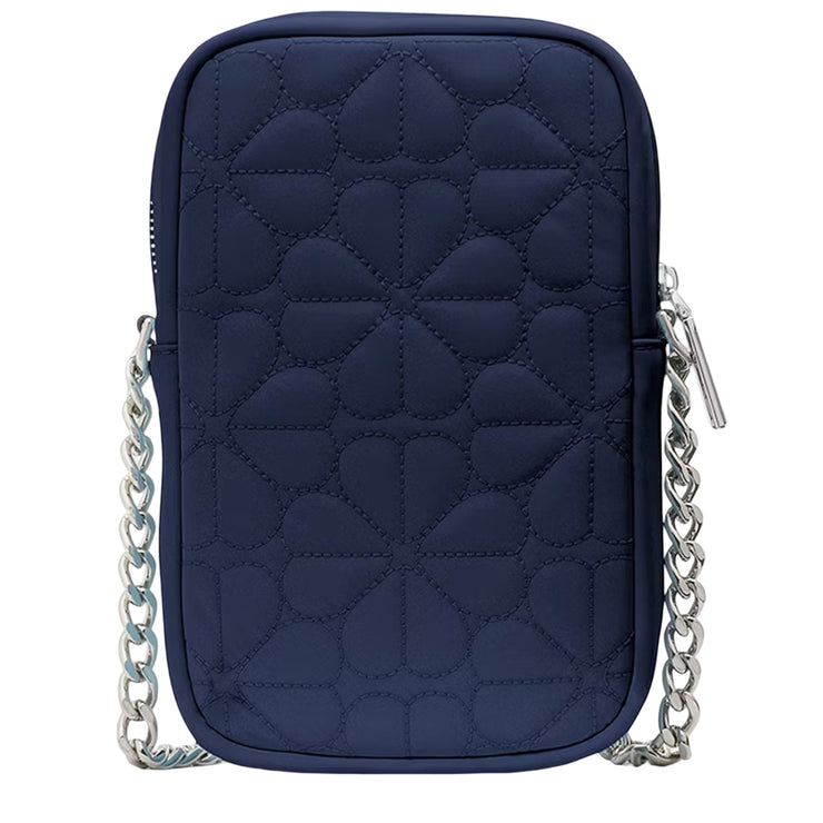 Back View of Kate Spade Spade Flower Quilted Fabric Phone Crossbody Bag - Parisian Navy KK898