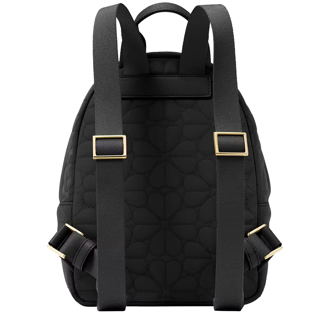 Kate Spade Quilted Black Nylon Backpack – Gold Hardware – 15.5” x 13.5” x 4” Carter Nylon Large Dome Backpack | Kate Spade Outlet main image 3