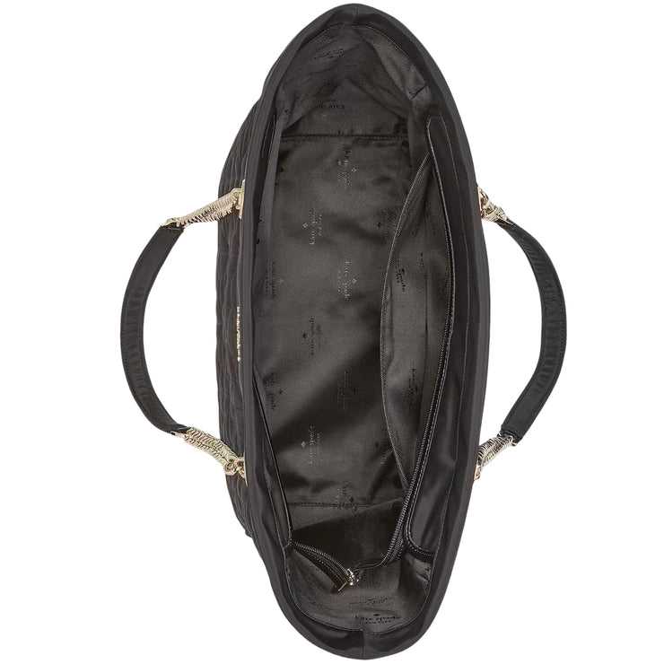 Interior View of Kate Spade Spade Flower Quilted Fabric XL Tote Bag - Black KK074