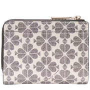 Back View of Kate Spade Spade Flower Small L-Zip Wallet - Black Multi KK894