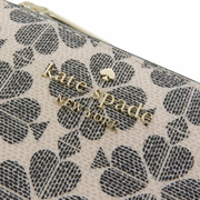 Closeup of Kate Spade Spade Flower Small L-Zip Wallet - Black Multi KK894