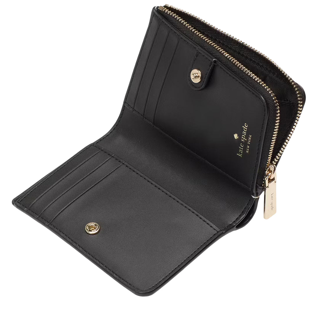 Kate Spade Spade Flower Small L-Zip Wallet - Black Multi KK894