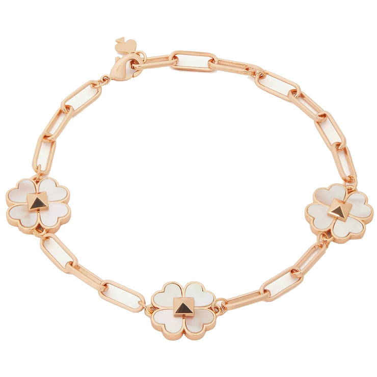 Buy Kate Spade Spade & Studs Chain Link Bracelet in Cream Multi/ Rose Gold ke978 Online in Singapore | PinkOrchard.com